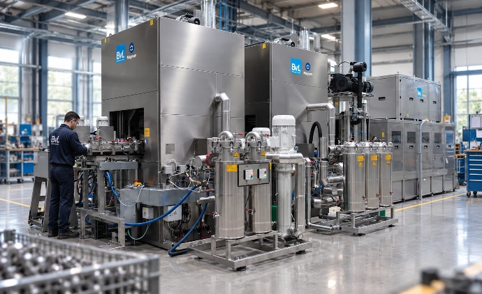 Instalación industrial para la limpieza de precisión